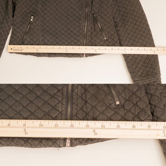 MARRAKECH - Black Quilted Moto Jacket - Full Zip - Size XS Womens - Picture 12 of 15